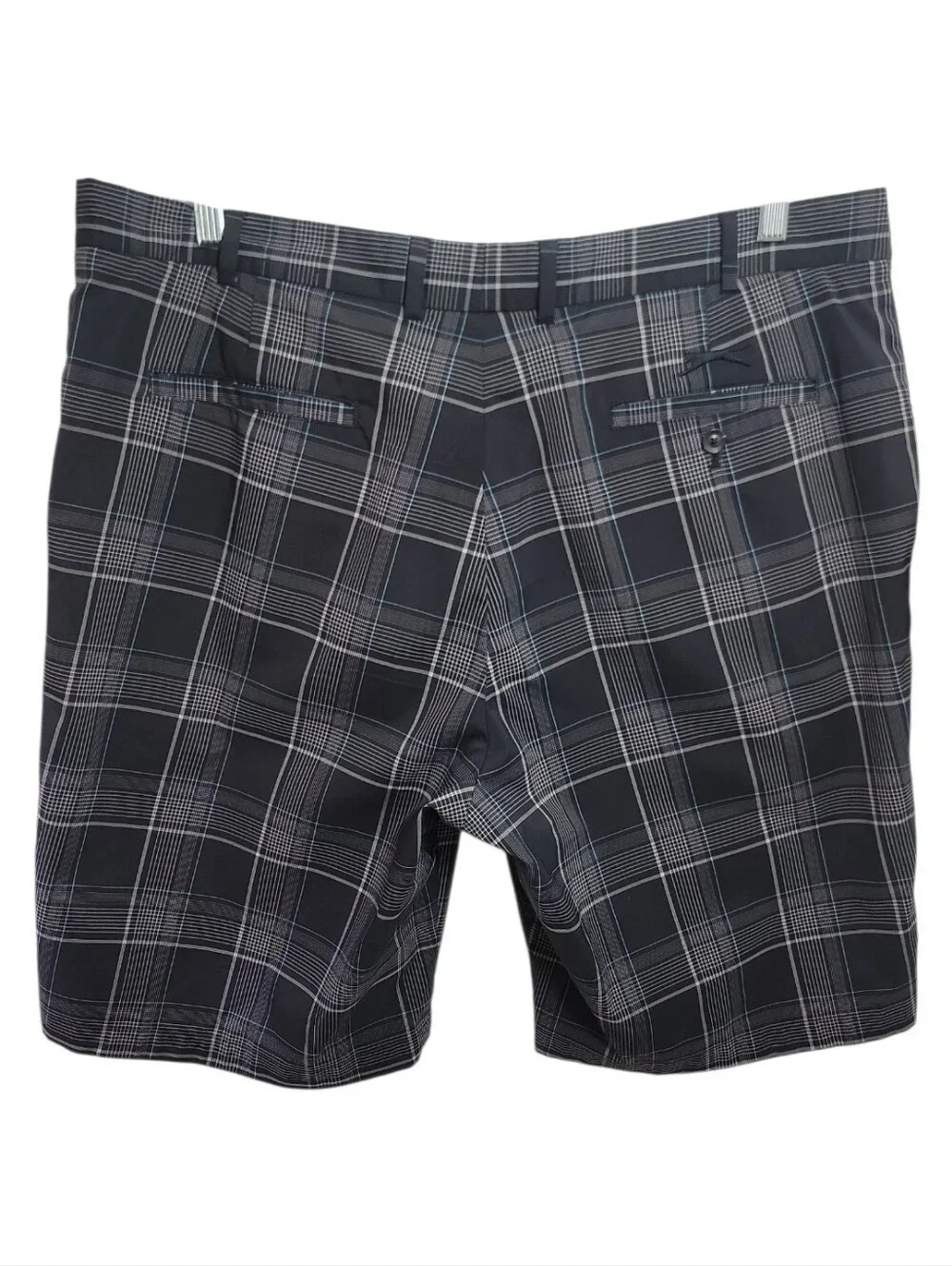 Slazenger men's plaid flat front golf shorts size 40 performance stretch